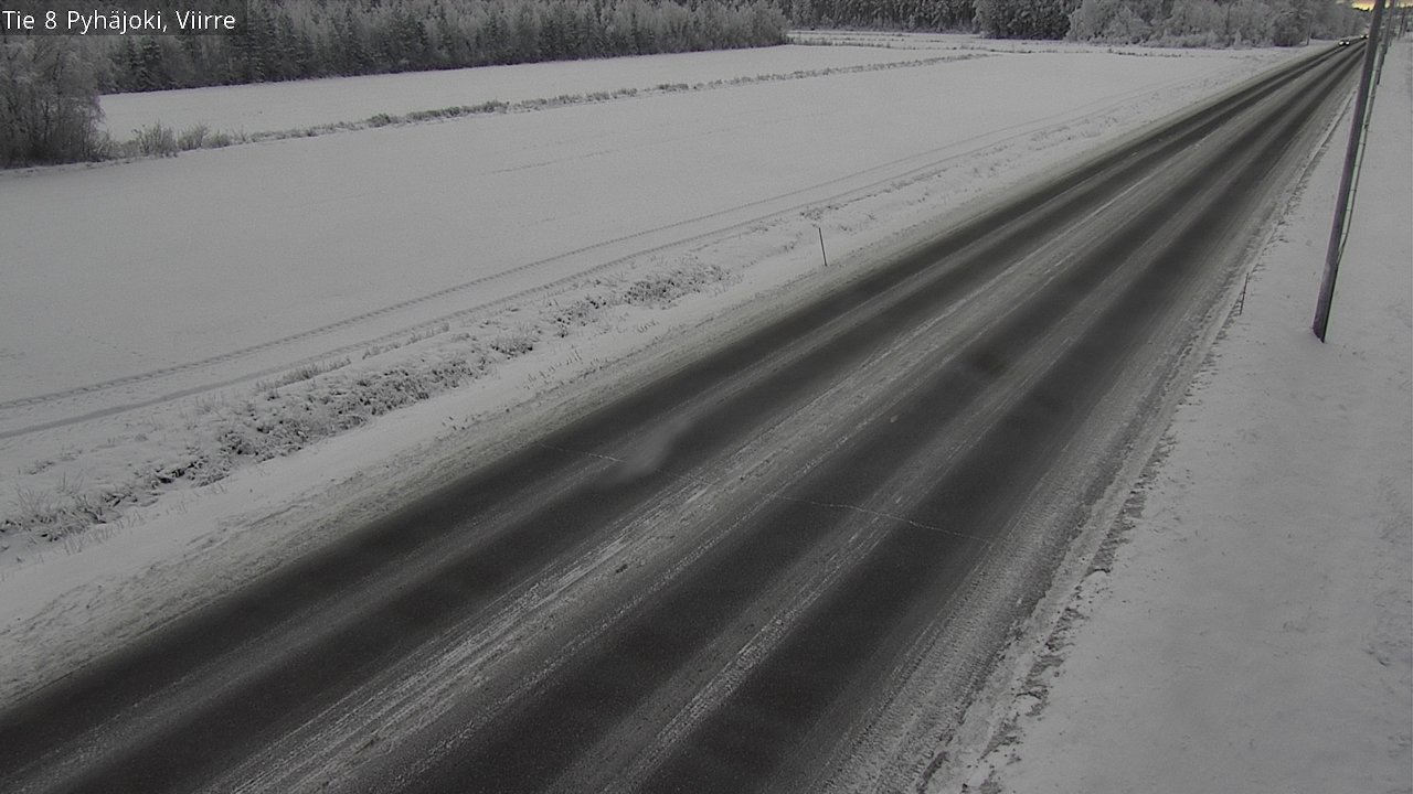 Weather Camera Image Road 8 Pyhäjoki, Viirre, Pyhäjoki, Pohjois-Pohjanmaa