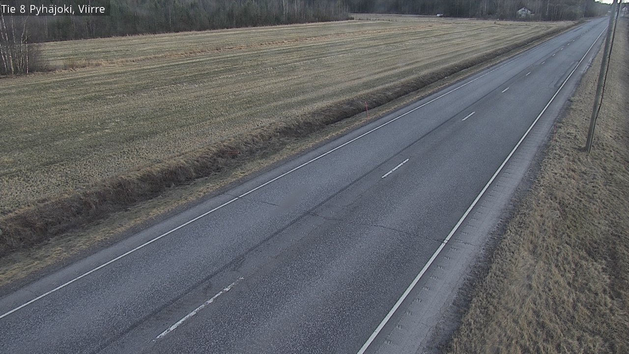 Weather Camera Image Väg 8 Pyhäjoki, Viirre, Pyhäjoki, Pohjois-Pohjanmaa