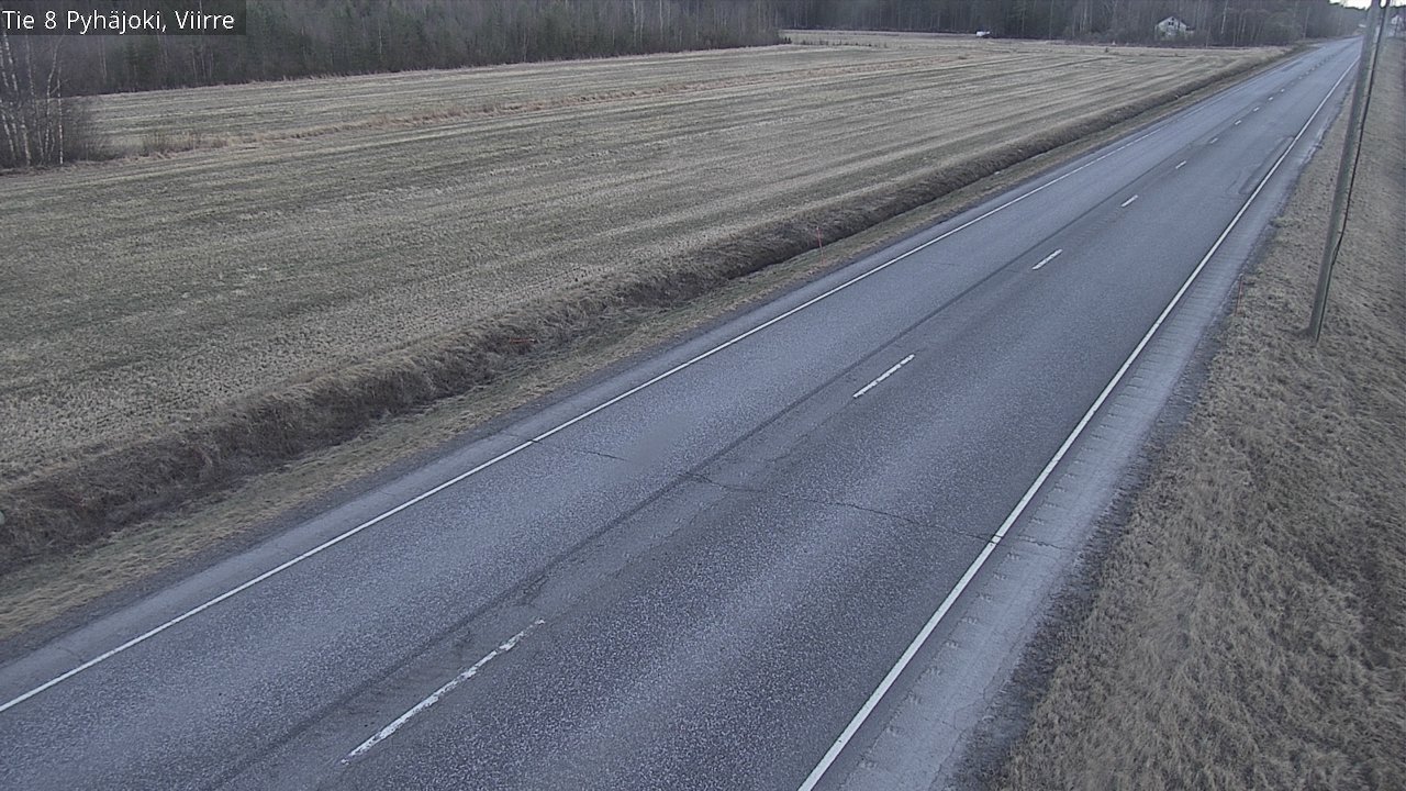 Weather Camera Image Väg 8 Pyhäjoki, Viirre, Pyhäjoki, Pohjois-Pohjanmaa