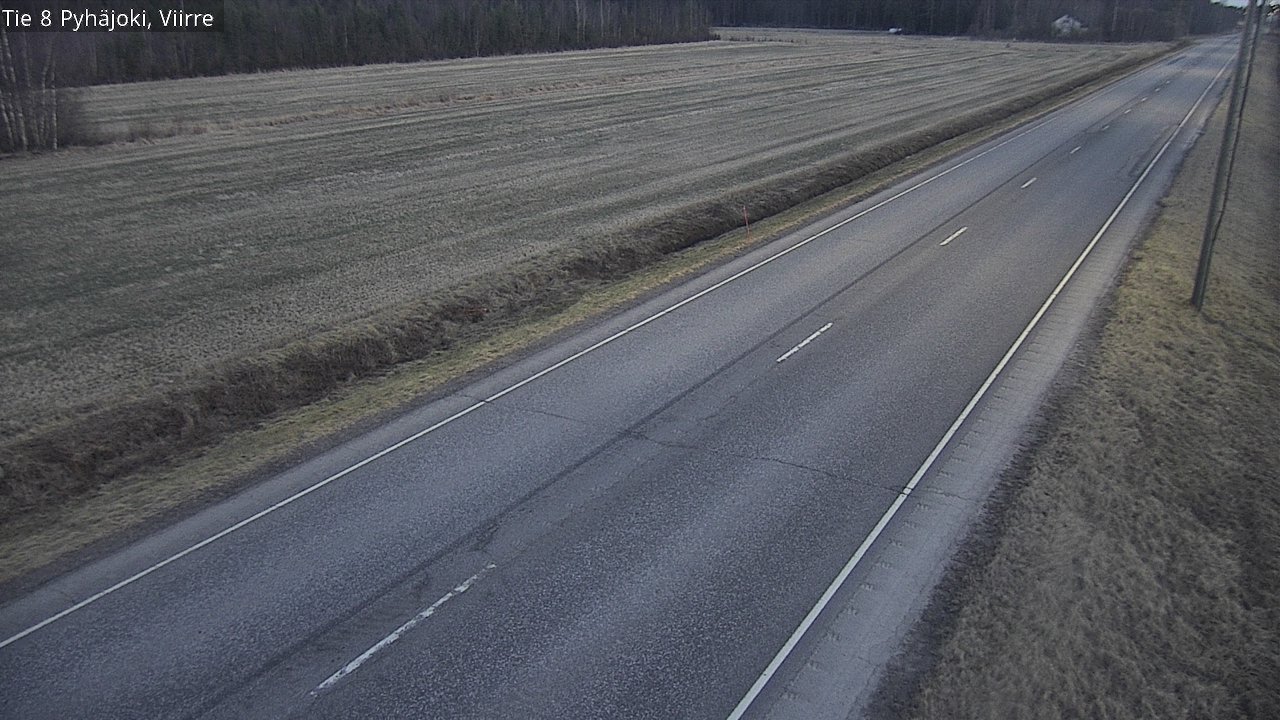 Weather Camera Image Väg 8 Pyhäjoki, Viirre, Pyhäjoki, Pohjois-Pohjanmaa