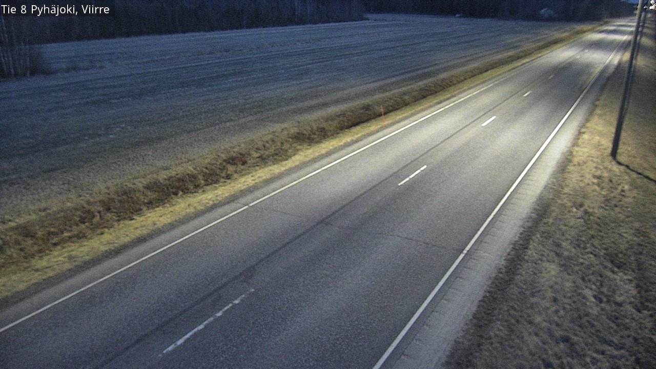 Weather Camera Image Road 8 Pyhäjoki, Viirre, Pyhäjoki, Pohjois-Pohjanmaa