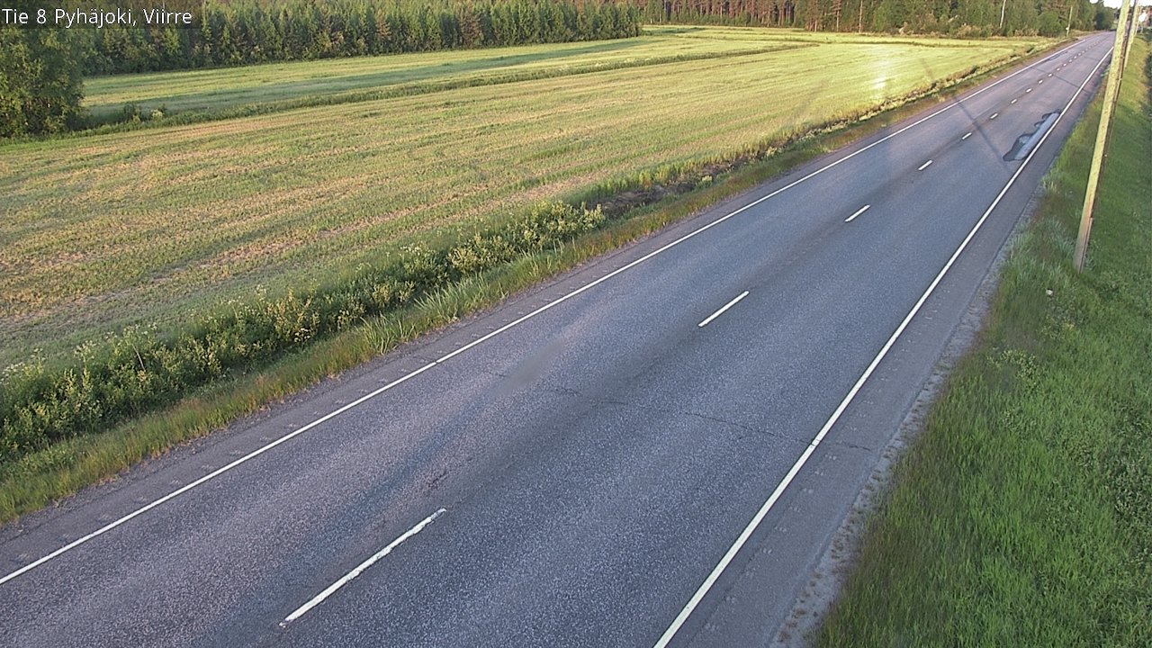 Weather Camera Image Road 8 Pyhäjoki, Viirre, Pyhäjoki, Pohjois-Pohjanmaa
