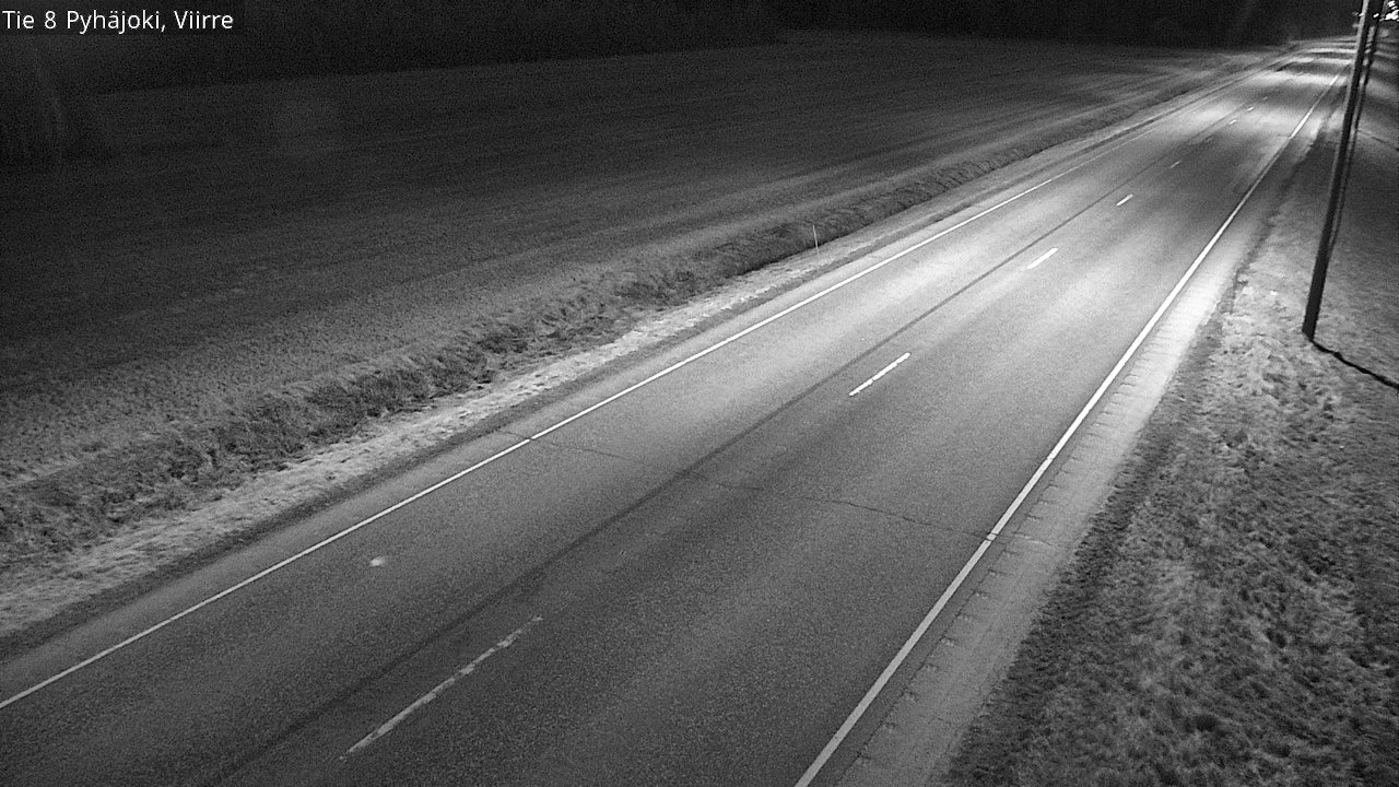 Weather Camera Image Road 8 Pyhäjoki, Viirre, Pyhäjoki, Pohjois-Pohjanmaa