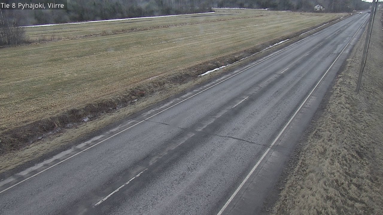 Weather Camera Image Road 8 Pyhäjoki, Viirre, Pyhäjoki, Pohjois-Pohjanmaa