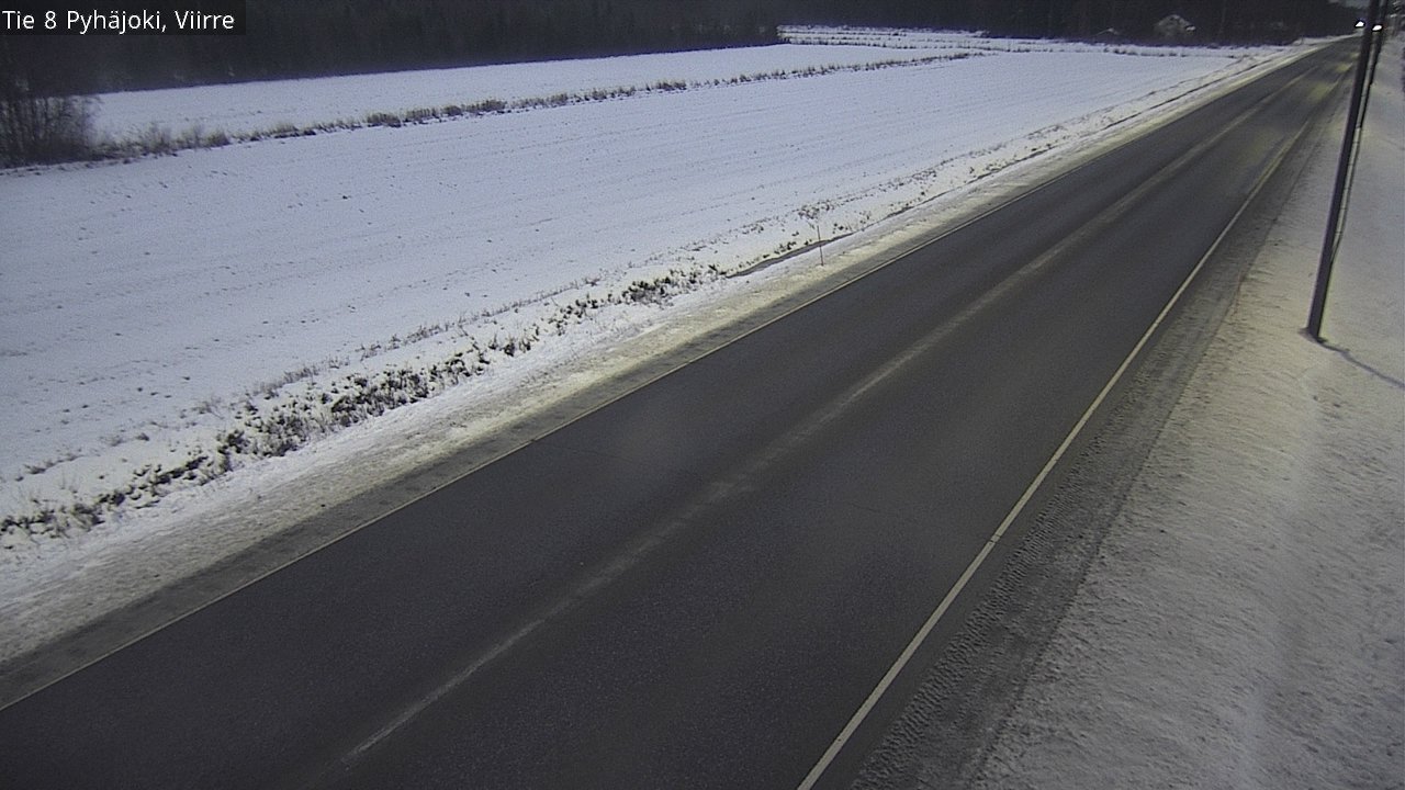 Weather Camera Image Väg 8 Pyhäjoki, Viirre, Pyhäjoki, Pohjois-Pohjanmaa