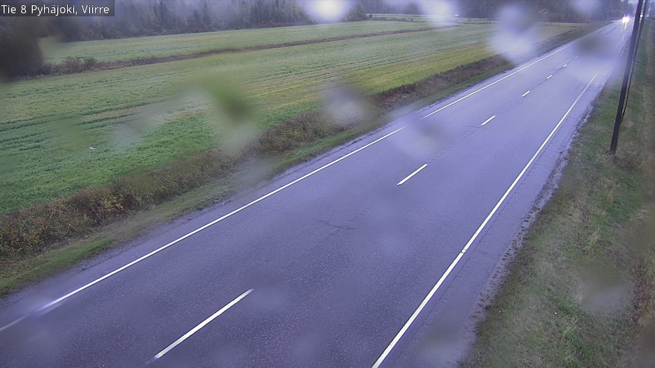 Weather Camera Image Road 8 Pyhäjoki, Viirre, Pyhäjoki, Pohjois-Pohjanmaa