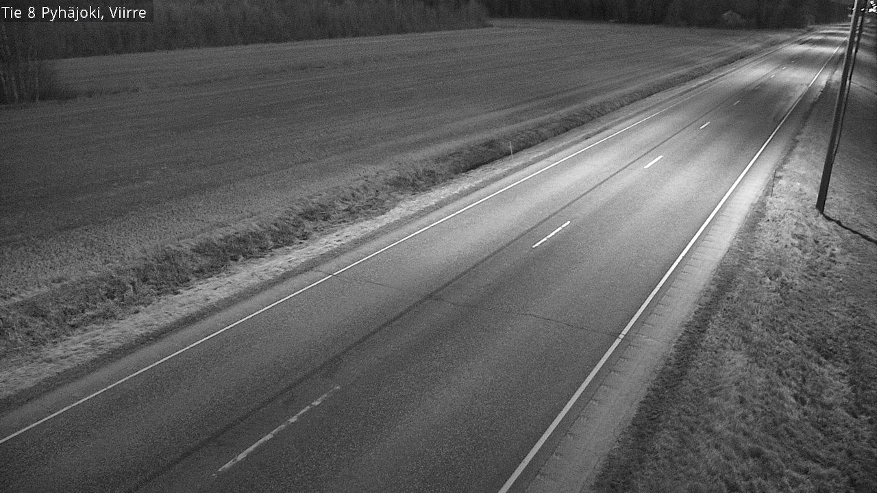 Weather Camera Image Road 8 Pyhäjoki, Viirre, Pyhäjoki, Pohjois-Pohjanmaa