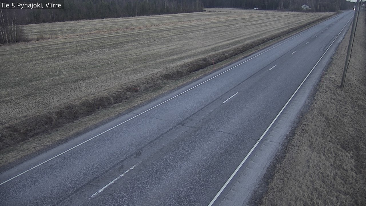 Weather Camera Image Väg 8 Pyhäjoki, Viirre, Pyhäjoki, Pohjois-Pohjanmaa