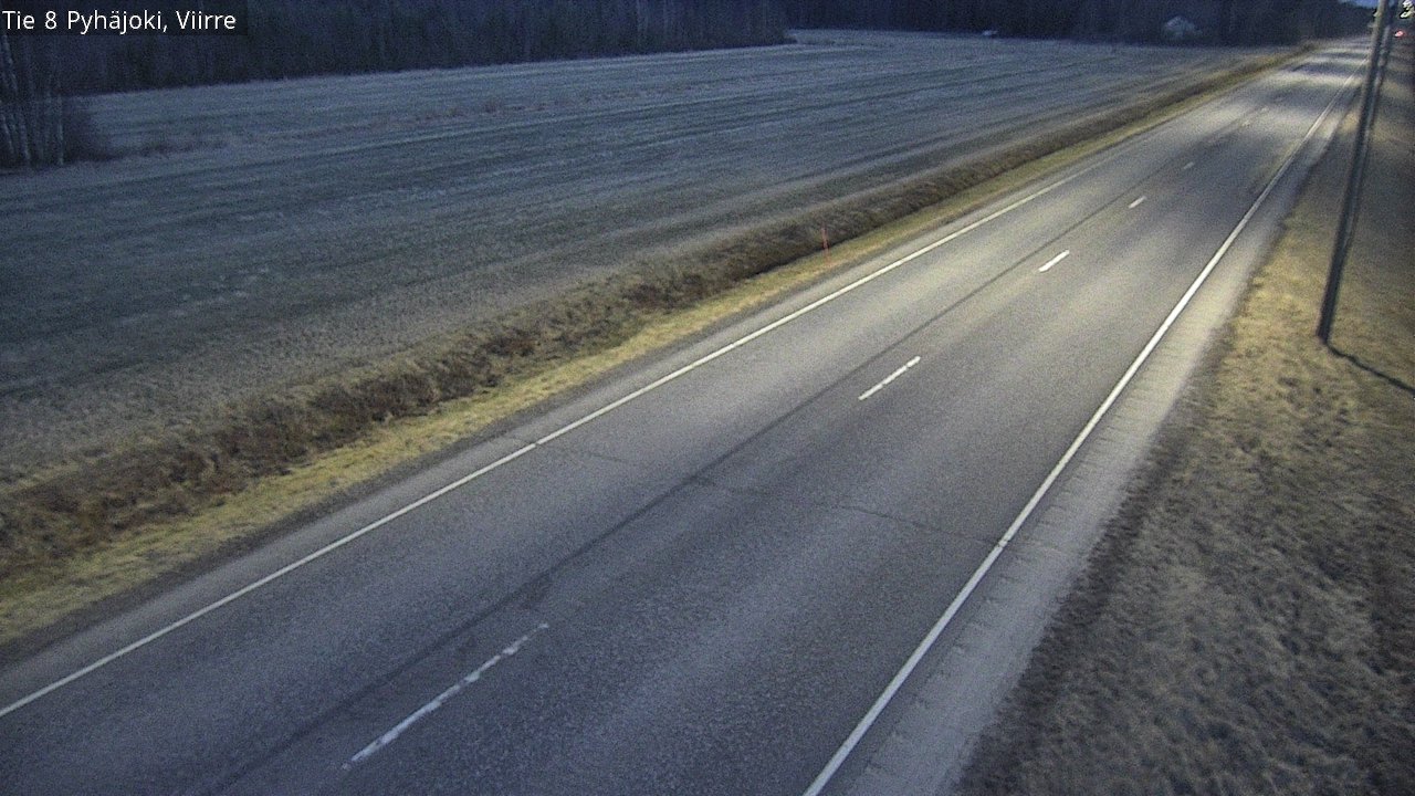 Weather Camera Image Road 8 Pyhäjoki, Viirre, Pyhäjoki, Pohjois-Pohjanmaa