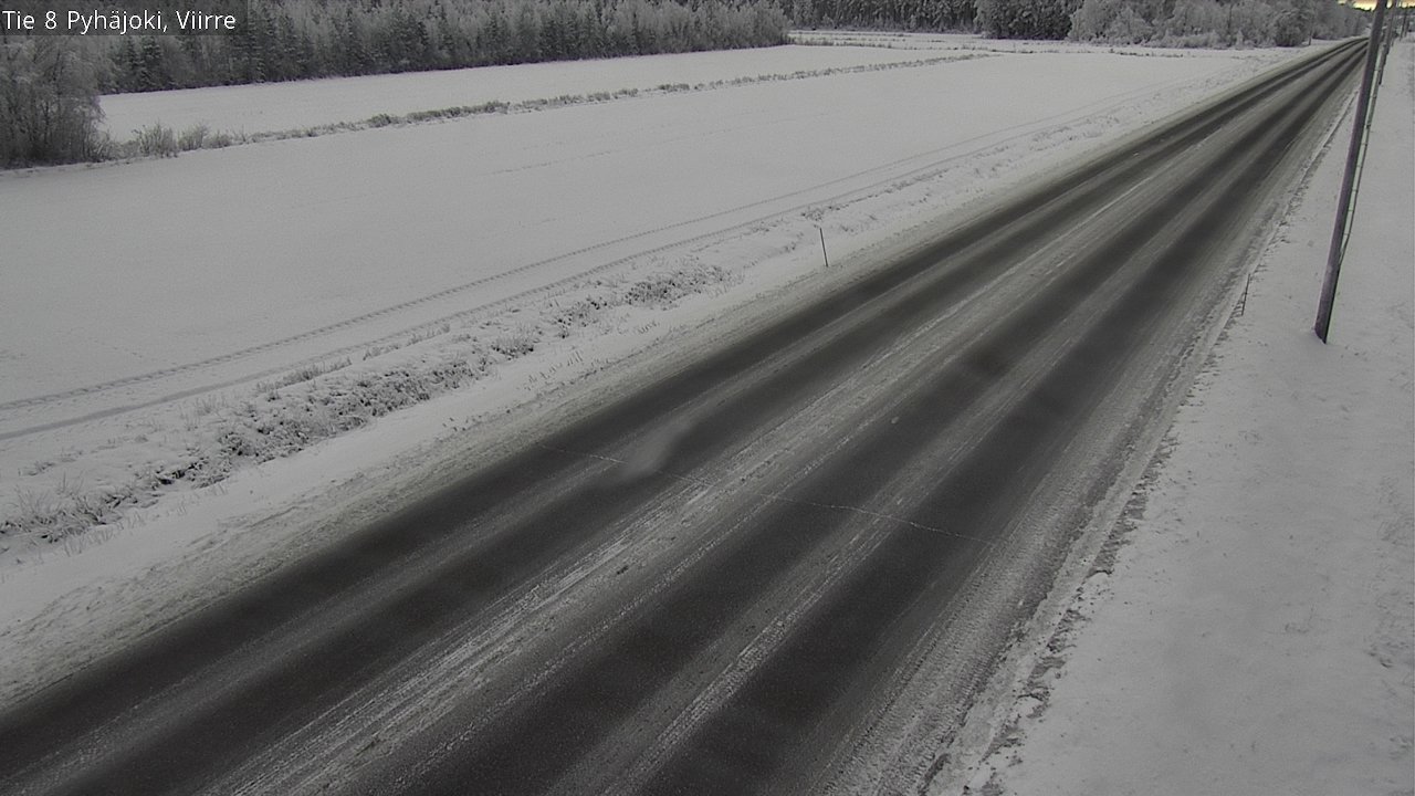 Weather Camera Image Road 8 Pyhäjoki, Viirre, Pyhäjoki, Pohjois-Pohjanmaa