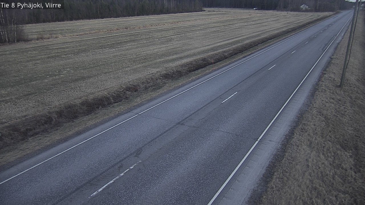 Weather Camera Image Väg 8 Pyhäjoki, Viirre, Pyhäjoki, Pohjois-Pohjanmaa