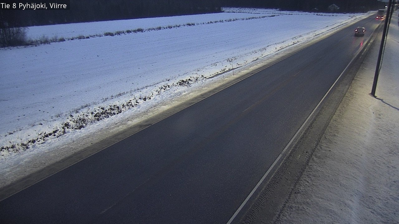 Weather Camera Image Väg 8 Pyhäjoki, Viirre, Pyhäjoki, Pohjois-Pohjanmaa