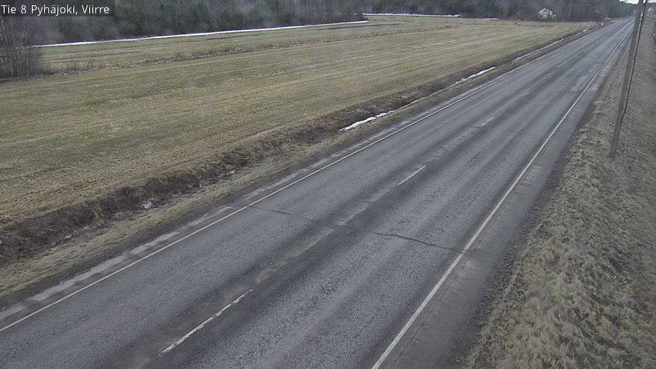 Weather Camera Image Road 8 Pyhäjoki, Viirre, Pyhäjoki, Pohjois-Pohjanmaa