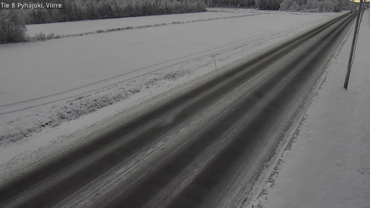 Weather Camera Image Road 8 Pyhäjoki, Viirre, Pyhäjoki, Pohjois-Pohjanmaa