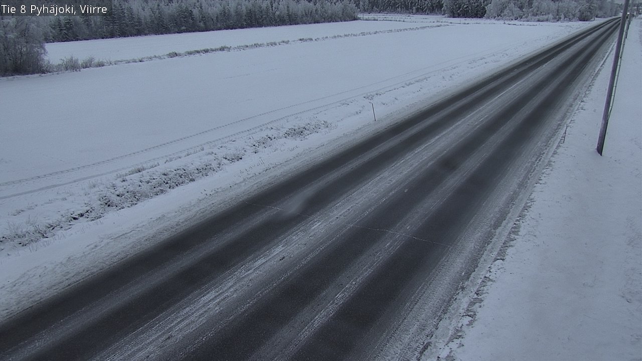 Weather Camera Image Road 8 Pyhäjoki, Viirre, Pyhäjoki, Pohjois-Pohjanmaa