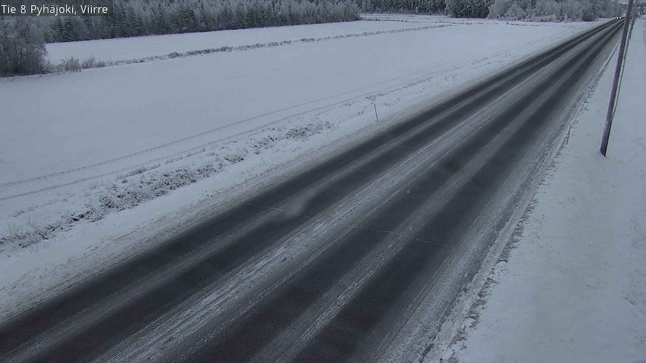 Weather Camera Image Road 8 Pyhäjoki, Viirre, Pyhäjoki, Pohjois-Pohjanmaa