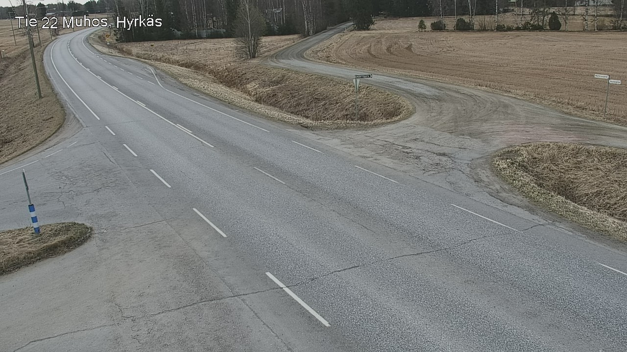 Weather Camera Image Väg 22 Muhos, Hyrkäs, Muhos, Pohjois-Pohjanmaa