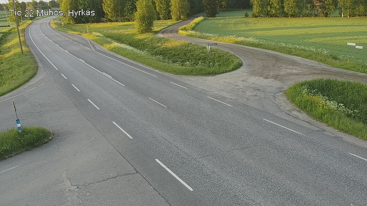 Weather Camera Image Road 22 Muhos, Hyrkäs, Muhos, Pohjois-Pohjanmaa