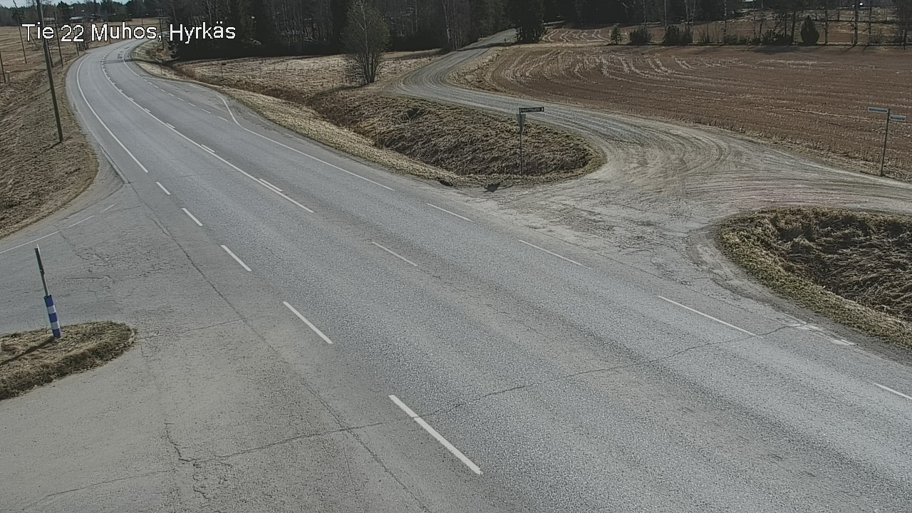 Weather Camera Image Väg 22 Muhos, Hyrkäs, Muhos, Pohjois-Pohjanmaa