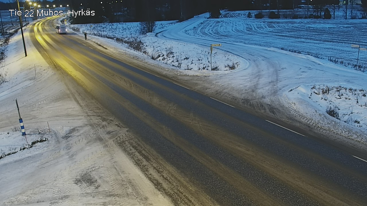 Weather Camera Image Väg 22 Muhos, Hyrkäs, Muhos, Pohjois-Pohjanmaa