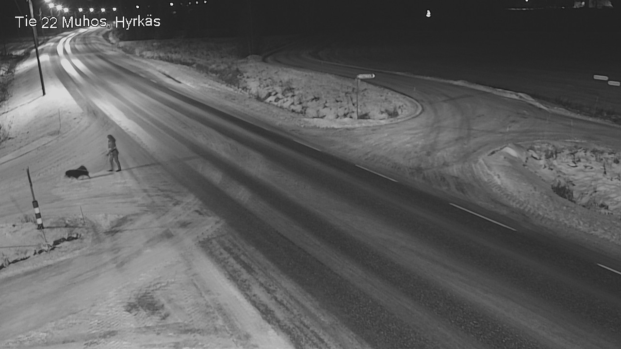 Weather Camera Image Väg 22 Muhos, Hyrkäs, Muhos, Pohjois-Pohjanmaa
