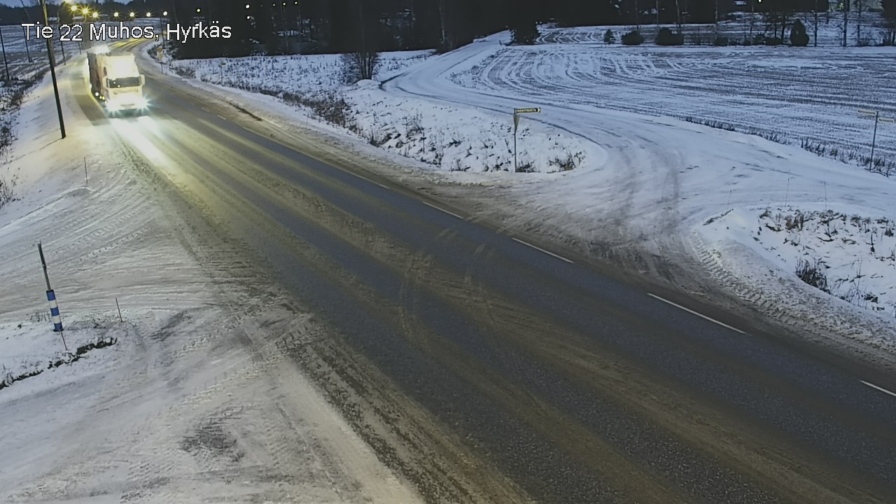 Weather Camera Image Väg 22 Muhos, Hyrkäs, Muhos, Pohjois-Pohjanmaa