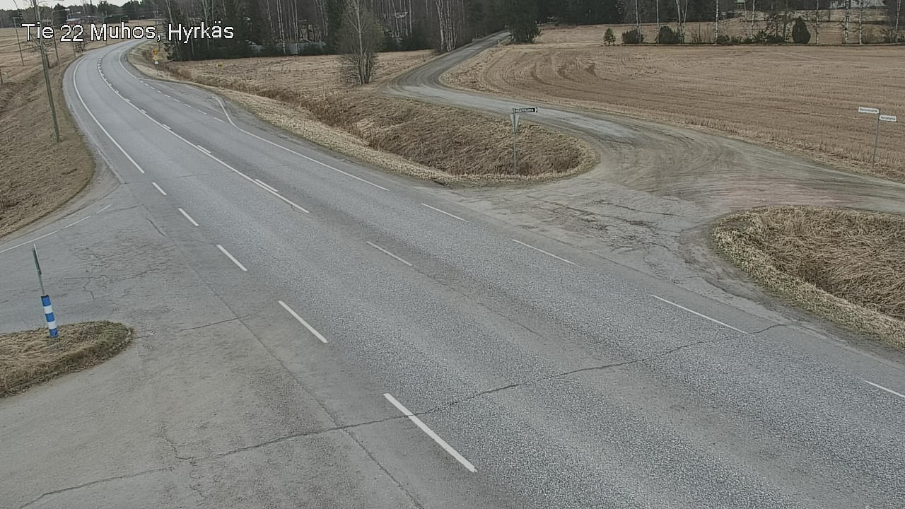Weather Camera Image Väg 22 Muhos, Hyrkäs, Muhos, Pohjois-Pohjanmaa