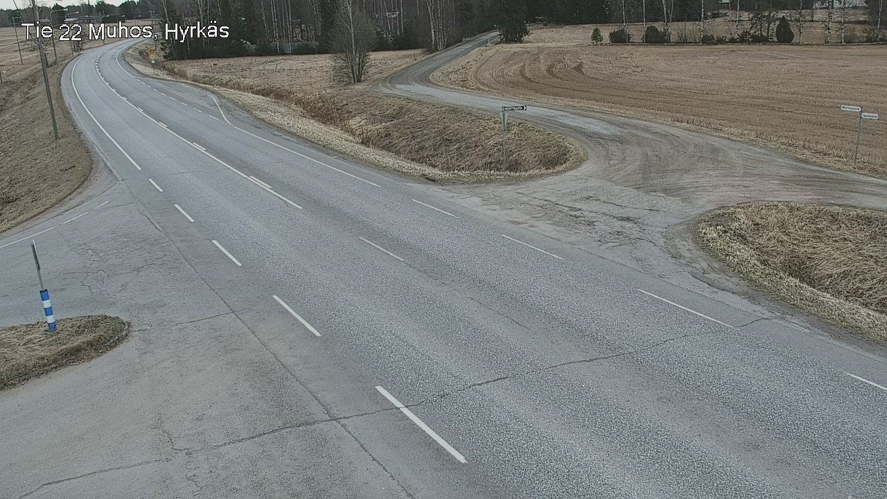 Weather Camera Image Väg 22 Muhos, Hyrkäs, Muhos, Pohjois-Pohjanmaa