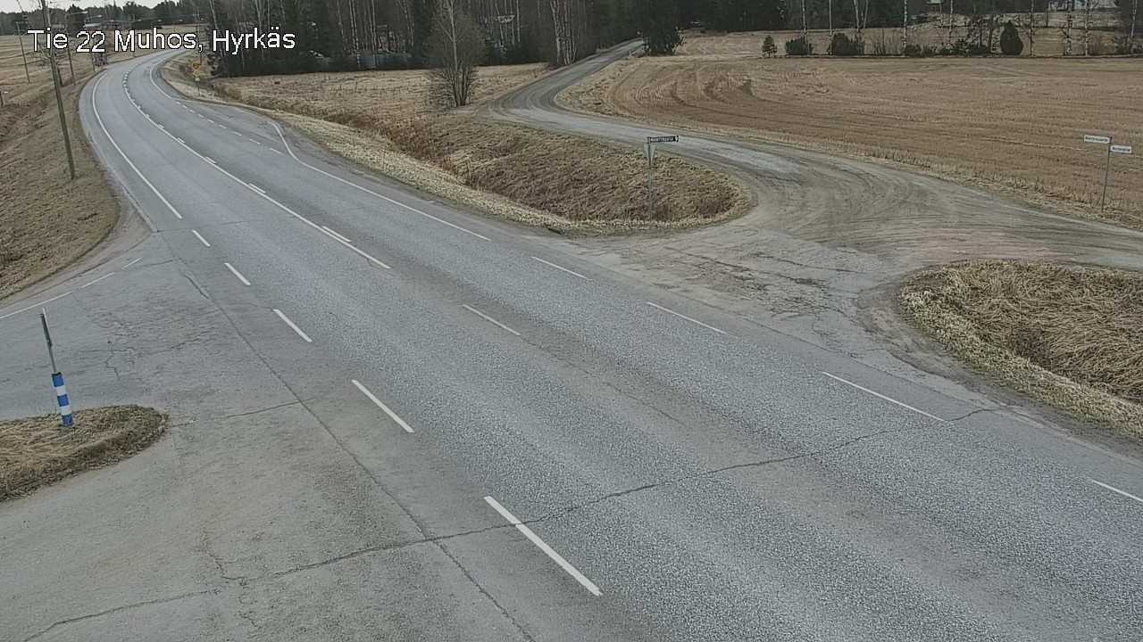 Weather Camera Image Väg 22 Muhos, Hyrkäs, Muhos, Pohjois-Pohjanmaa