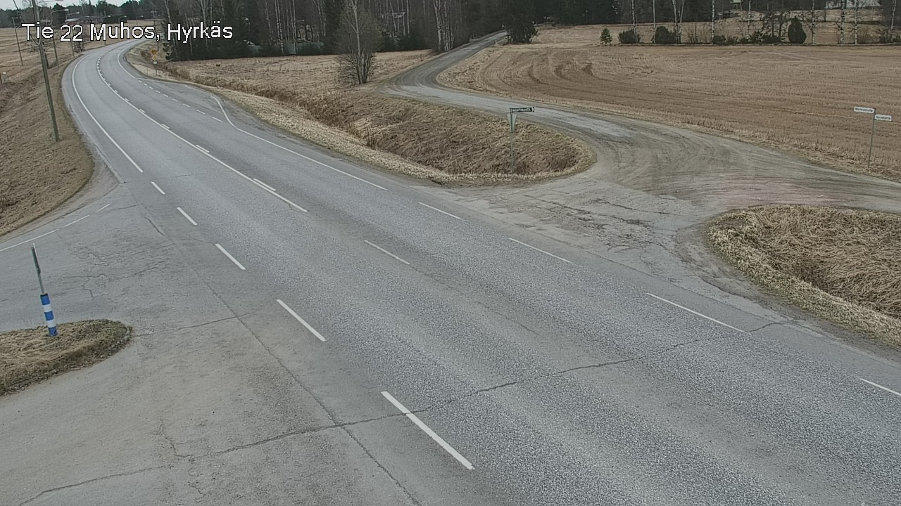 Weather Camera Image Väg 22 Muhos, Hyrkäs, Muhos, Pohjois-Pohjanmaa