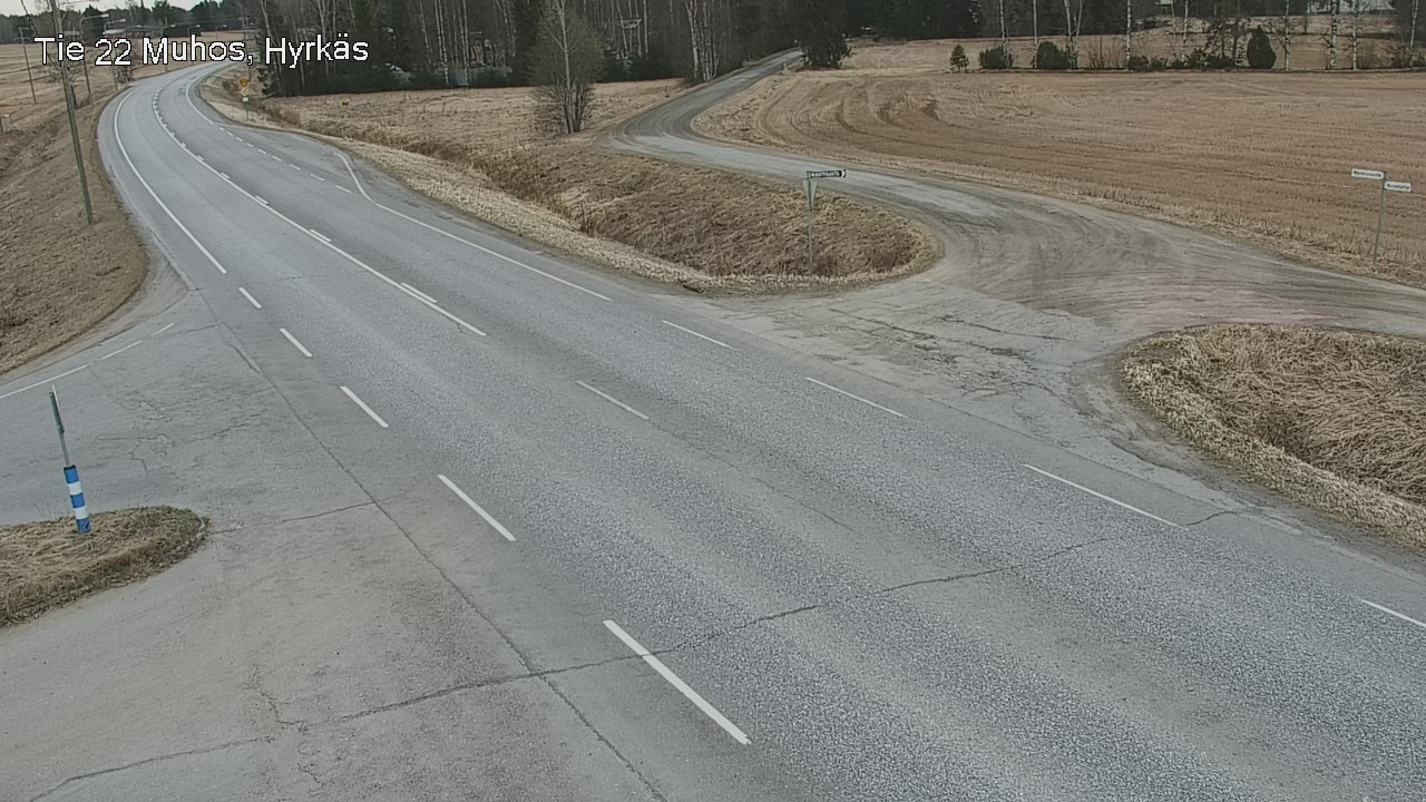 Weather Camera Image Väg 22 Muhos, Hyrkäs, Muhos, Pohjois-Pohjanmaa