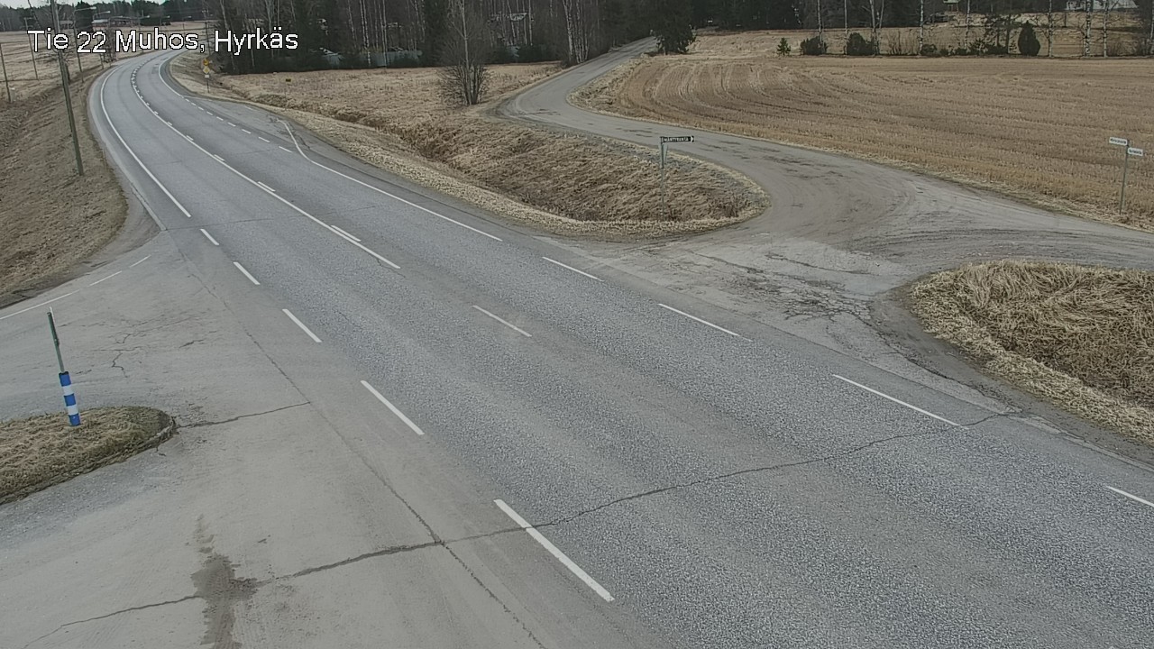 Weather Camera Image Väg 22 Muhos, Hyrkäs, Muhos, Pohjois-Pohjanmaa