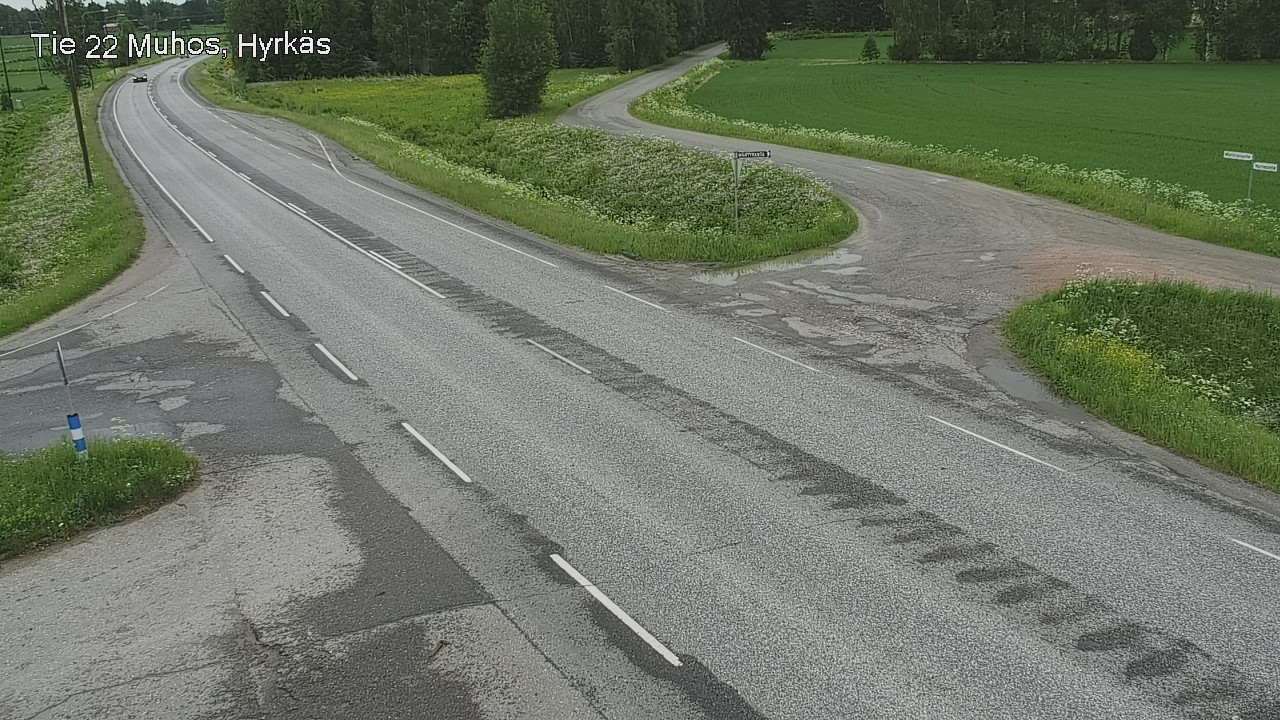 Weather Camera Image Road 22 Muhos, Hyrkäs, Muhos, Pohjois-Pohjanmaa