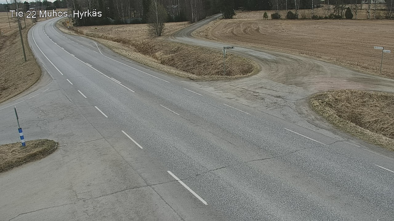 Weather Camera Image Väg 22 Muhos, Hyrkäs, Muhos, Pohjois-Pohjanmaa