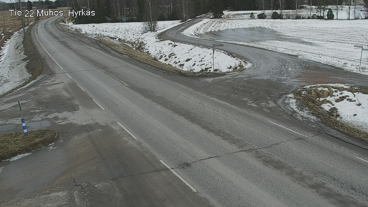 Weather Camera Image Väg 22 Muhos, Hyrkäs, Muhos, Pohjois-Pohjanmaa