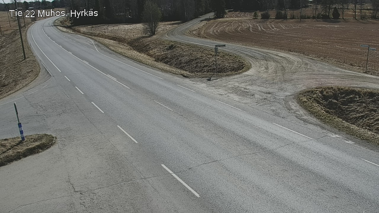 Weather Camera Image Väg 22 Muhos, Hyrkäs, Muhos, Pohjois-Pohjanmaa