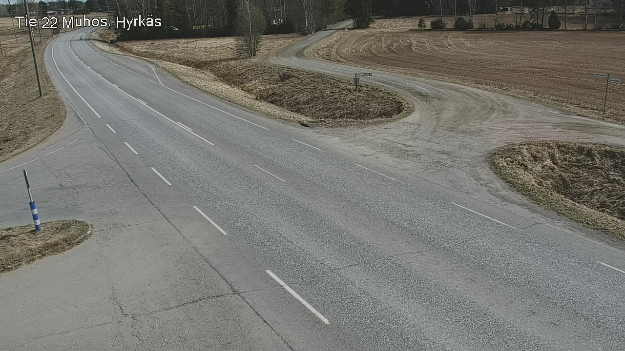 Weather Camera Image Väg 22 Muhos, Hyrkäs, Muhos, Pohjois-Pohjanmaa