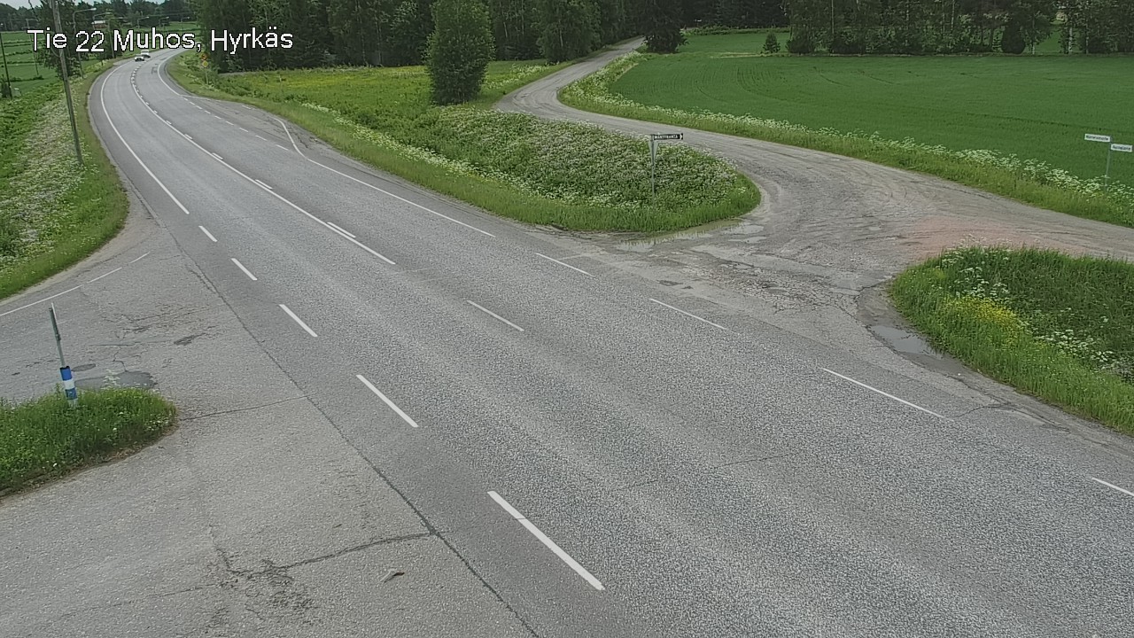 Weather Camera Image Väg 22 Muhos, Hyrkäs, Muhos, Pohjois-Pohjanmaa