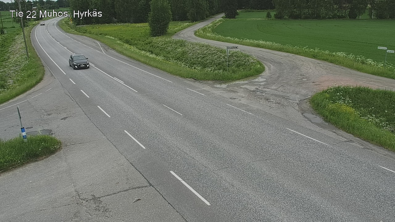 Weather Camera Image Väg 22 Muhos, Hyrkäs, Muhos, Pohjois-Pohjanmaa