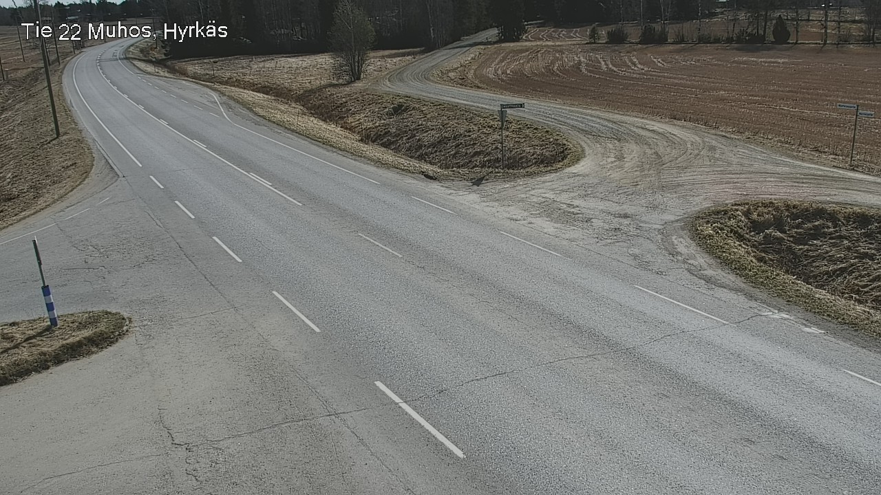 Weather Camera Image Väg 22 Muhos, Hyrkäs, Muhos, Pohjois-Pohjanmaa