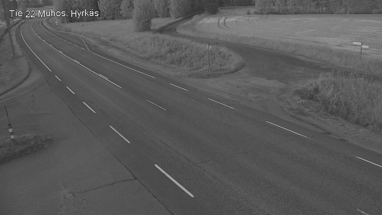 Weather Camera Image Väg 22 Muhos, Hyrkäs, Muhos, Pohjois-Pohjanmaa