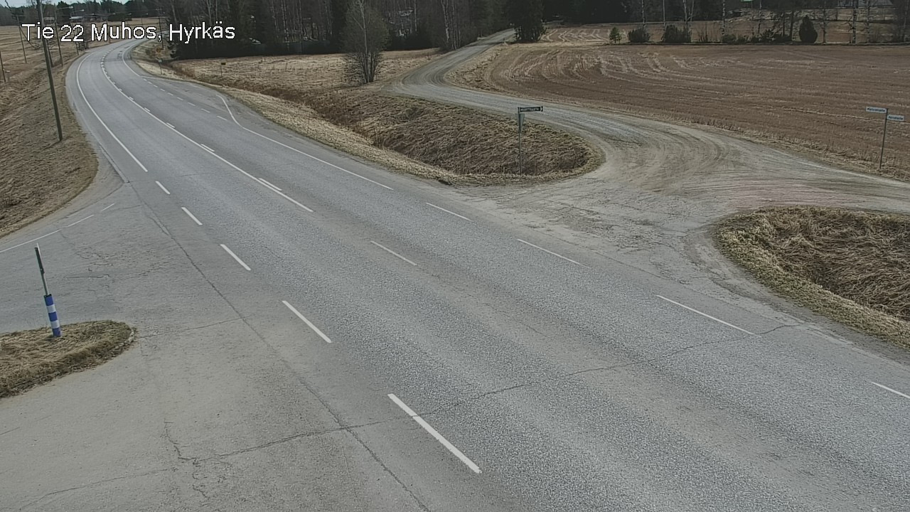 Weather Camera Image Väg 22 Muhos, Hyrkäs, Muhos, Pohjois-Pohjanmaa