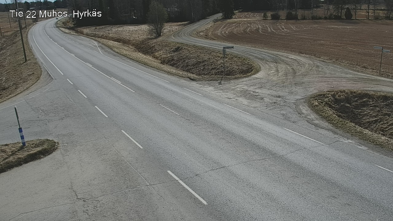 Weather Camera Image Väg 22 Muhos, Hyrkäs, Muhos, Pohjois-Pohjanmaa
