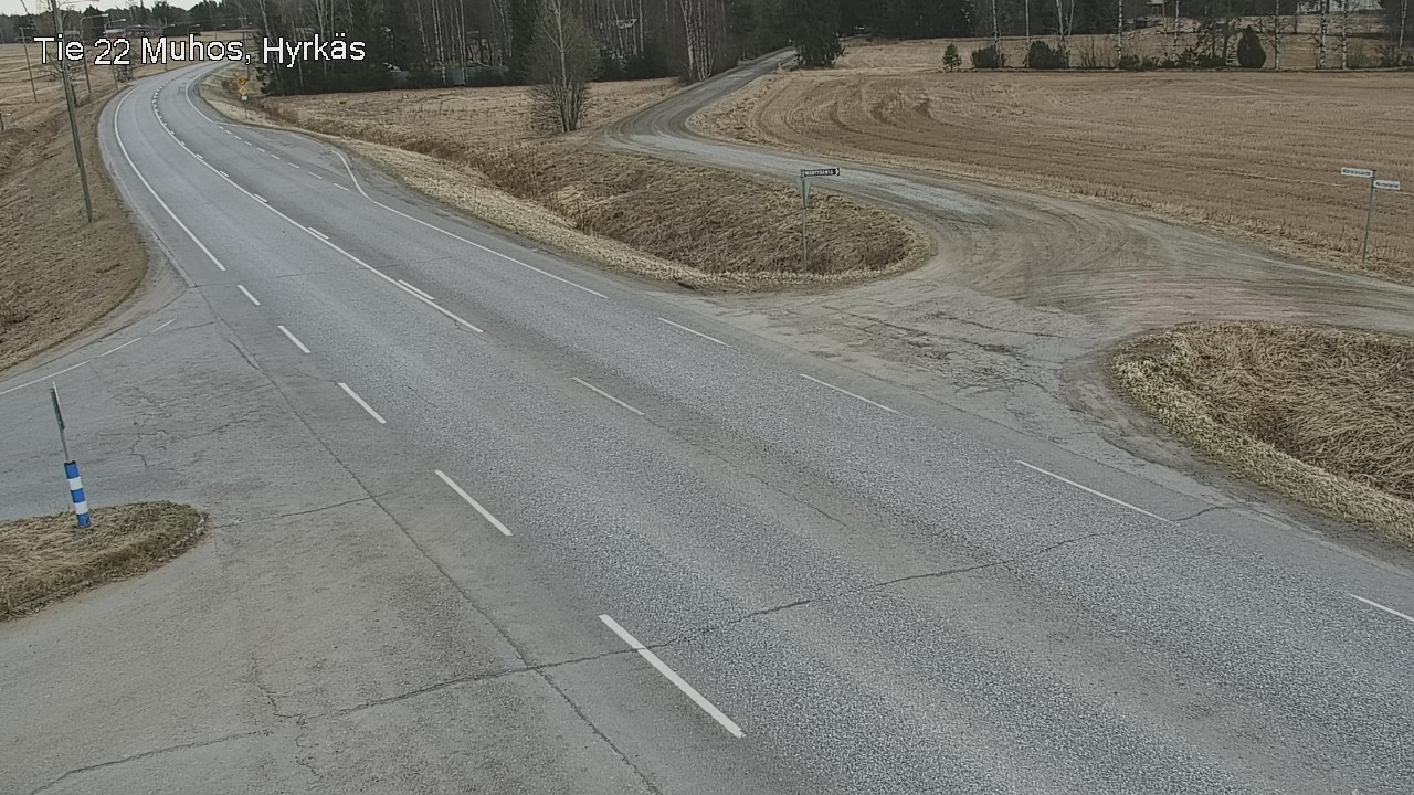 Weather Camera Image Väg 22 Muhos, Hyrkäs, Muhos, Pohjois-Pohjanmaa