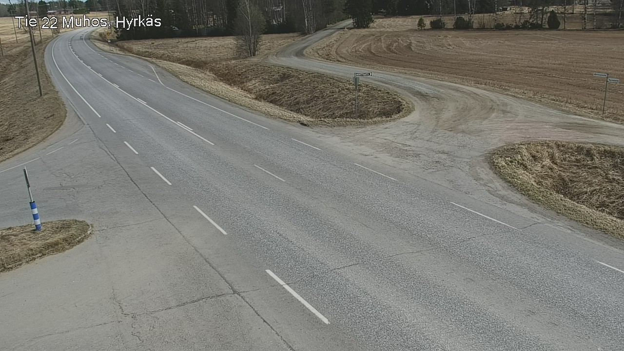 Weather Camera Image Väg 22 Muhos, Hyrkäs, Muhos, Pohjois-Pohjanmaa