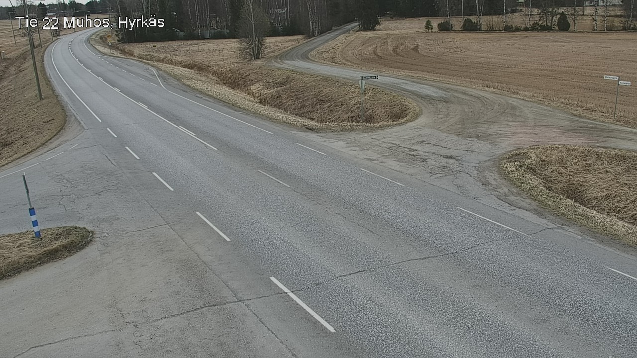 Weather Camera Image Väg 22 Muhos, Hyrkäs, Muhos, Pohjois-Pohjanmaa