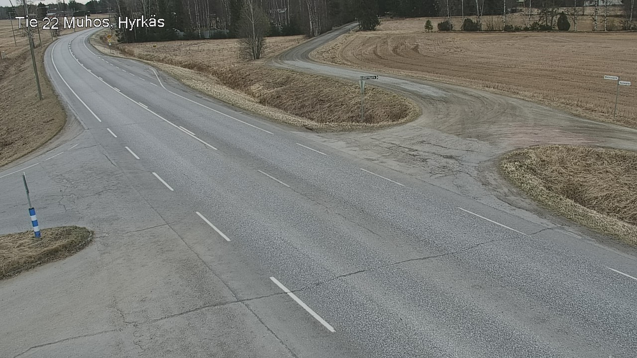 Weather Camera Image Väg 22 Muhos, Hyrkäs, Muhos, Pohjois-Pohjanmaa