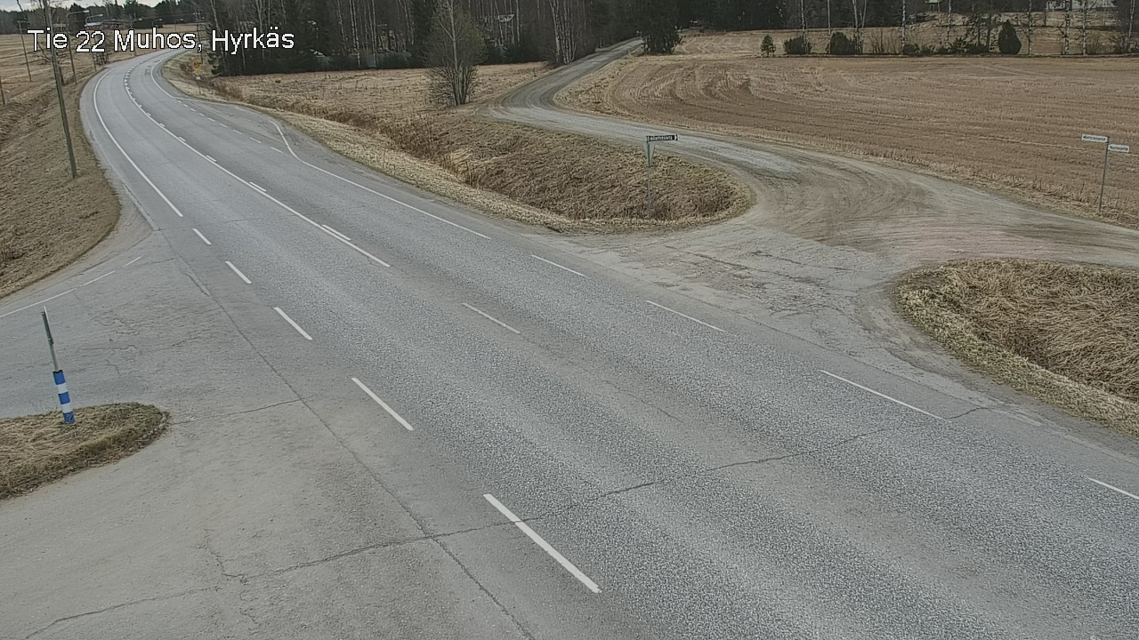 Weather Camera Image Väg 22 Muhos, Hyrkäs, Muhos, Pohjois-Pohjanmaa