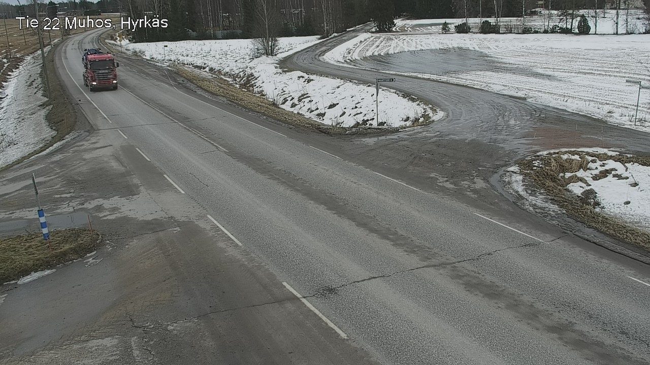 Weather Camera Image Väg 22 Muhos, Hyrkäs, Muhos, Pohjois-Pohjanmaa