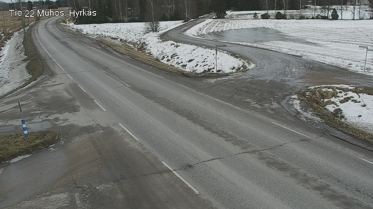 Weather Camera Image Väg 22 Muhos, Hyrkäs, Muhos, Pohjois-Pohjanmaa